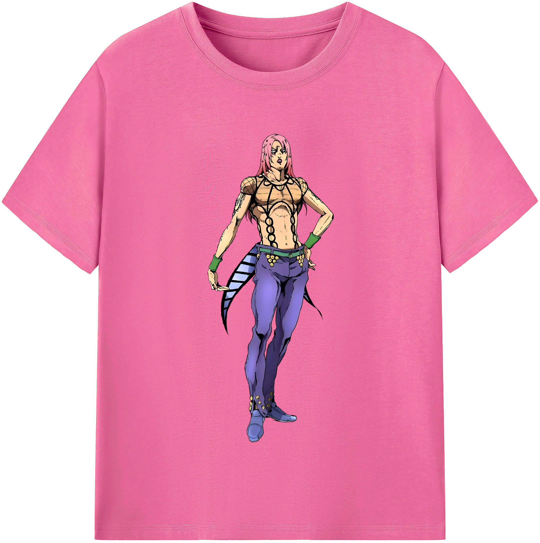 （画像用） ジョジョの奇妙な冒険 ビネガー?ドッピオ JoJo's Bizarre Adventure Vinegar Doppio レディースカジュアルプリントTシャツ（綿100％）